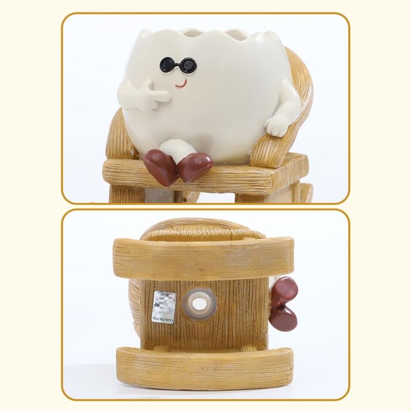 Rocking Chair Smile Faces Planter with Drainage Hole Cute Plant Pots for Indoor Outdoor Plant Unique Funny Flower Pot