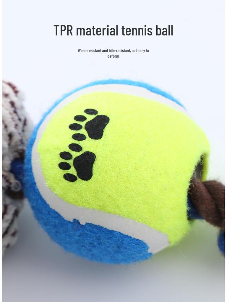 Corduroy Tennis Ball Dog Toy: Little Monkey Cow Shape with Paw Print Cotton Rope and Squeaker.