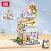 LOZ-4801 Folding Street View Bear Takoyaki Wooden House Flower Workshop Building House Model Children's Building Blocks Toy