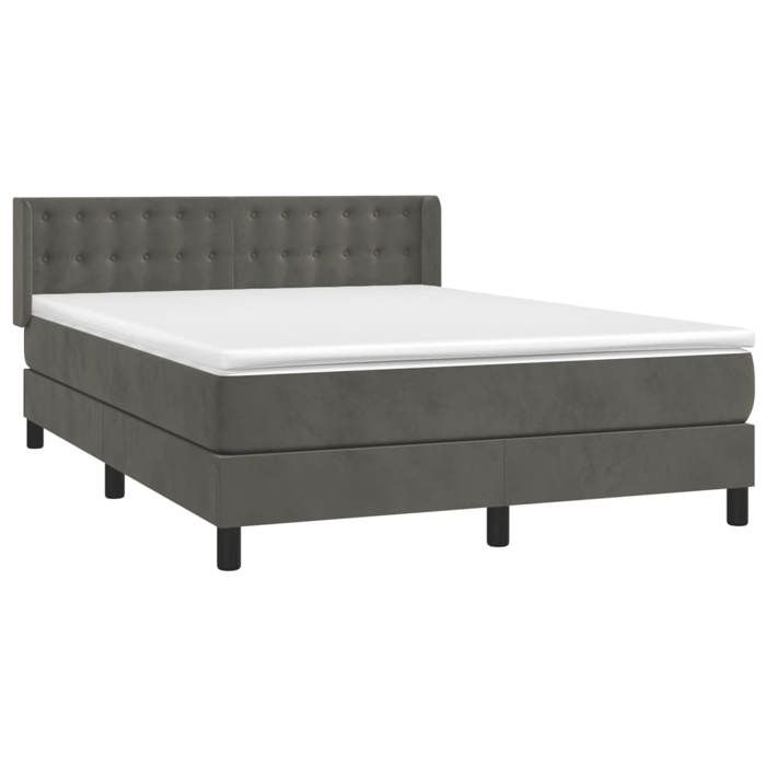 Maison Exclusive - Lattenrost und Matratze Dunkelgrau 140x190cm Samt