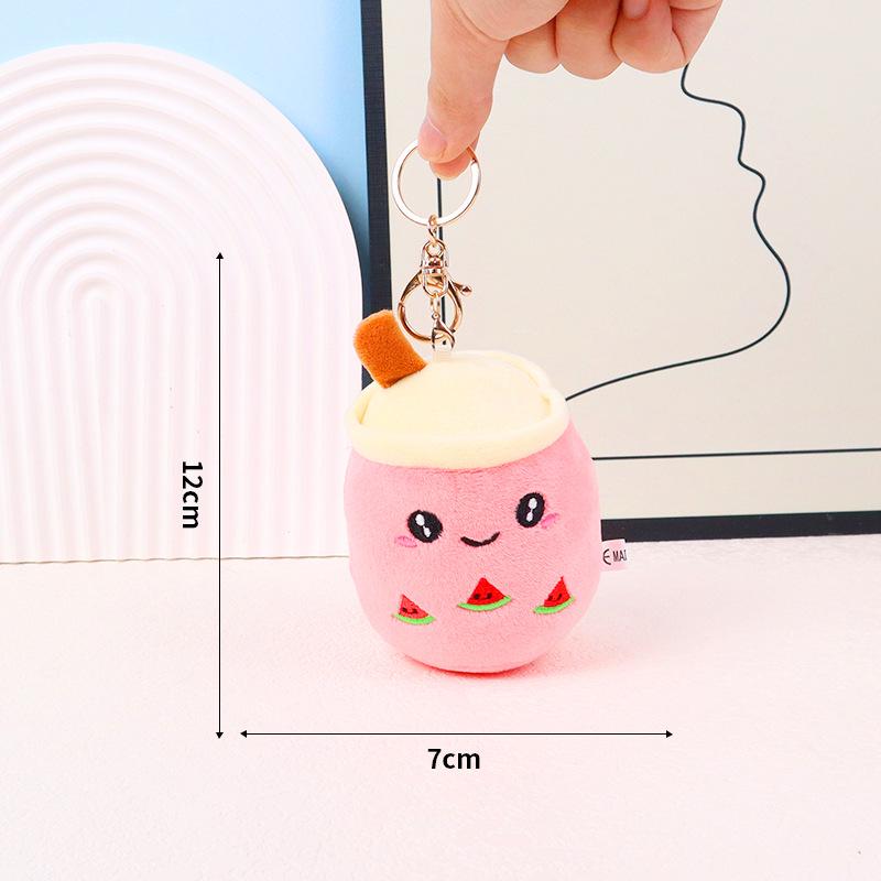 Fruit Bubble Tea Plush Keychain - Cute Gift Doll for Claw Machines & Weddings