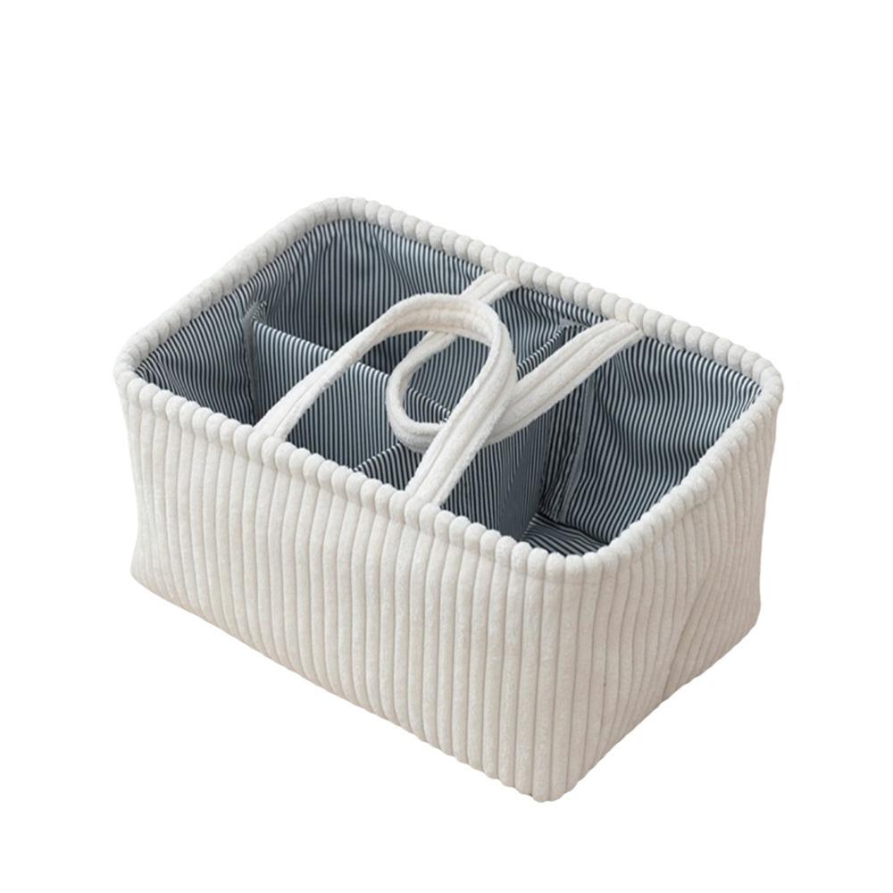 Solid Color Compartment Storage Basket Cloth Snack Storage Box Multi-functional Mommy Bag  Desktop
