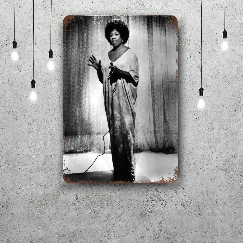Mfoever Tin Sign Sarah Vaughan Retro Vintage Tin Sign Poster Decorative Plaque Metal Plate Wall Decor