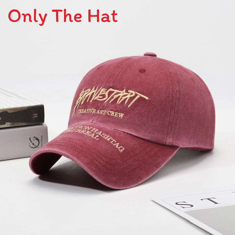 Cotton Baseball Cap With Embroidered Letters Sunshade Adjustable For Spring Summer Men Women