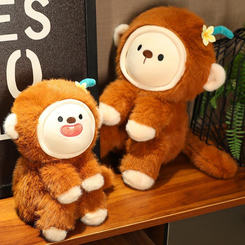 Adorable Changeable Face Monkey Plush Doll Soft And Cuddly Animal Toy For Kids