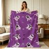 Soft Flannel Throw Blanket Cute All Over Print All Season Warm Cozy Lightweight Blanket for Sofa Couch Bed Office Living Room Bedroom Home Decorative 