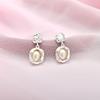French Baroque Pearl Dangle Earrings with Silver Needle - High-End Luxury Design