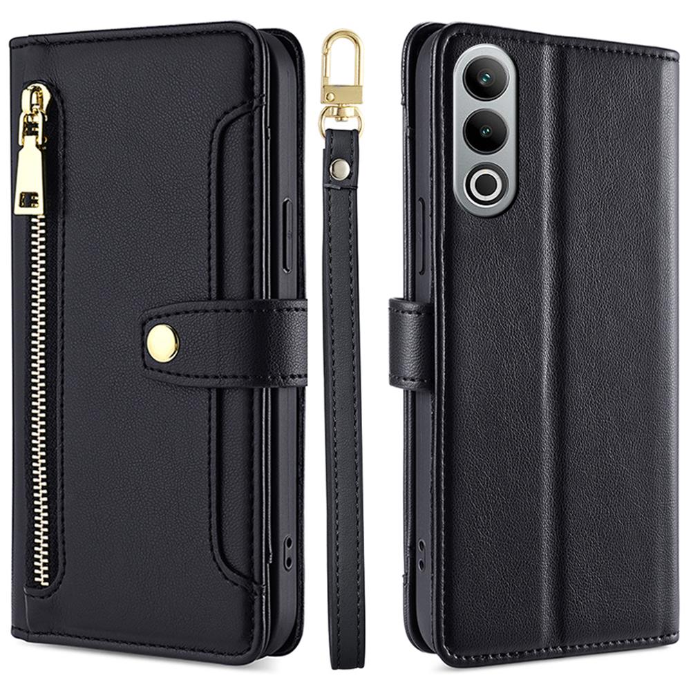 For OnePlus Nord CE4 5G Case Shock-Absorbent Leather Phone Cover with Zipper Wallet