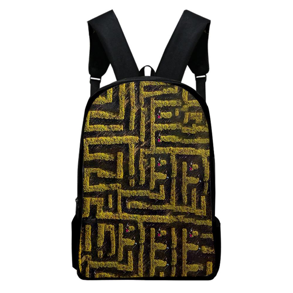 Classic Novelty Cool Maze Pattern Notebook Backpacks Pupil School Bags 3D Print Oxford Waterproof Boys/Girls Laptop Backpacks