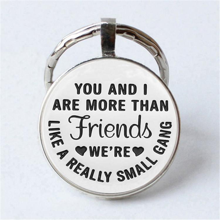 Keychain Accessories Pendant Floral Thanksgiving Text Good Friends Retro Personalized Keychain Gift Pendant