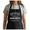 Planetee Black Apron Certified Best In France Manager | Protective Clothing Blouse for Kitchen Barbecue, Gardening, Chores