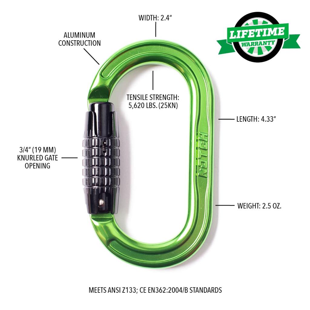 Notch Absolute Oval Aluminum Carabiner (54441)