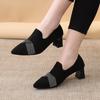 Bright diamond temperament matte single shoes pointed small high heels spring leather shoes