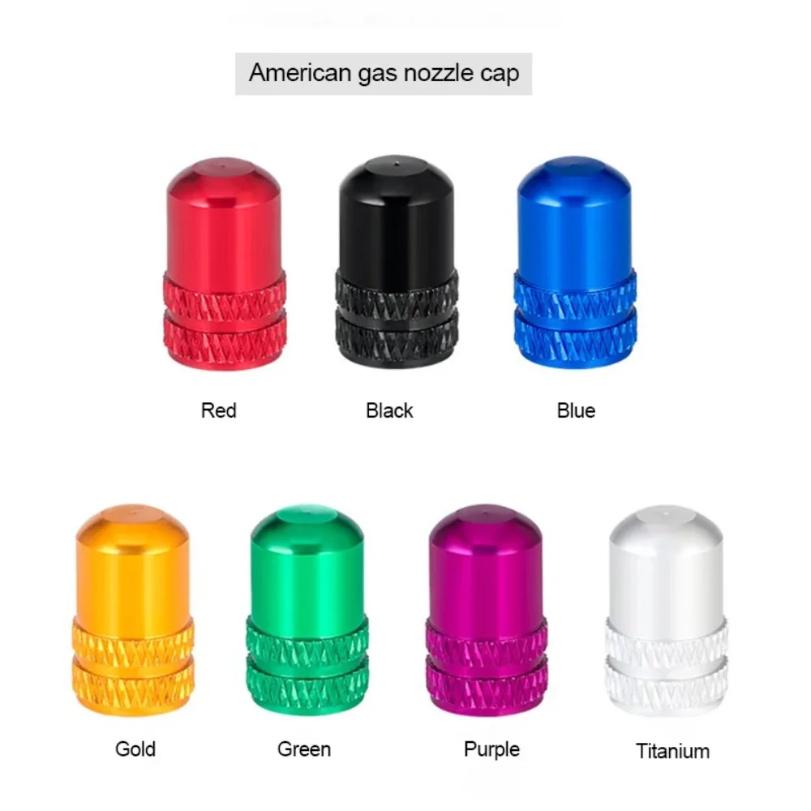 Mountain bike Schrader Valve caps,colored aluminum alloy round valve cover,Schrader Valve covers for bikes,dust caps