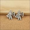 Zinc Zinc Alloy Mixed Zodiac Tibetan Silver Dangle Beads for Jewelry Making Charm Pendant Accessories