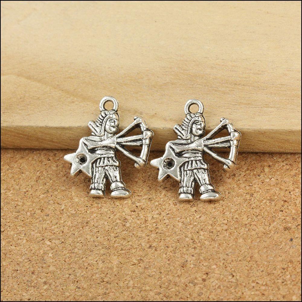 Zinc Zinc Alloy Mixed Zodiac Tibetan Silver Dangle Beads for Jewelry Making Charm Pendant Accessories