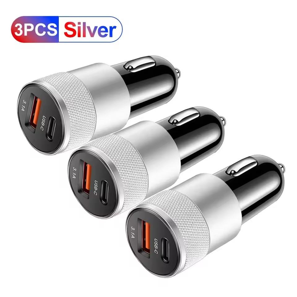 3.1A USB Car Charger Type C Fast Charging Phone Adapter For Xiaomi Huawei PD Phone Charger Adapter Socket Cigarette Lighter