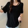 Navava Women Simple Daily Bead PoinT ShorT Sleeve T shirT nT2459