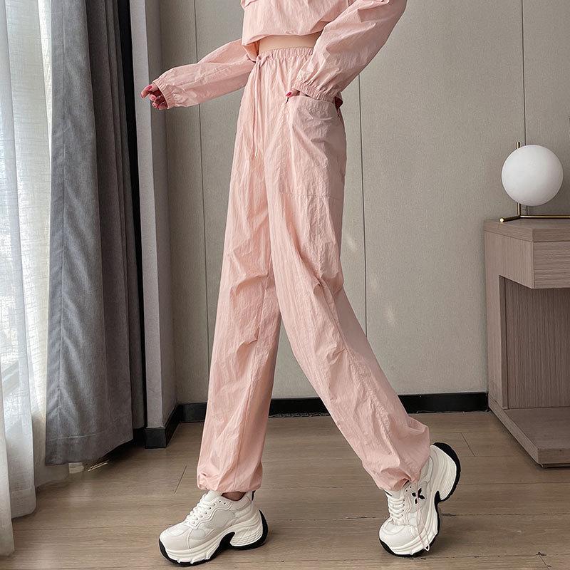 Women's Summer 2024 Running Sportswear Set: Outdoor Hiking Windbreaker & Cargo Pants