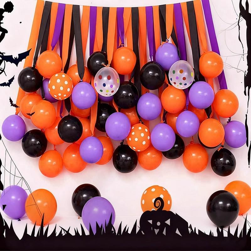 Orange & Black Halloween Party Balloons for Classroom & Bar Décor