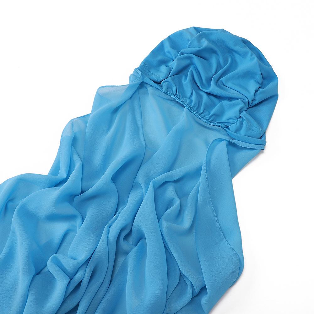 Pearl Chiffon, Convenient Head Wrap, Gauze, Scarf, Lazy Headscarf Set, Quick Pullover Scarf.