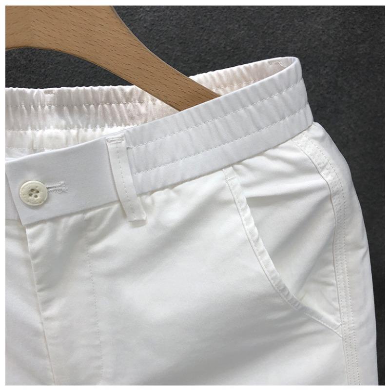 Men Elastic Waist Casual Shorts Button Placket Lightweight Straight Five Inch Daily Wear Summer Bottom