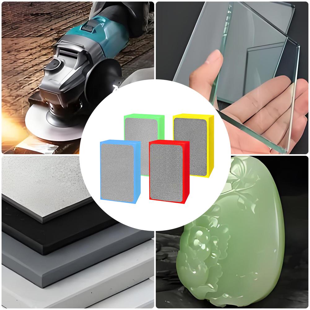 4Pcs Tile Glass Grinding Block Pad Stone Marble Polisher Tools Ceramic Polish Tool for Glass Burr Removal Metal Polishing