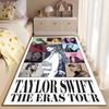 Pop Music Area Rug, Taylor Swift Eras Tour Color Block Portrait Collage Print, Music Fan Room Decor, Non-Slip Mat