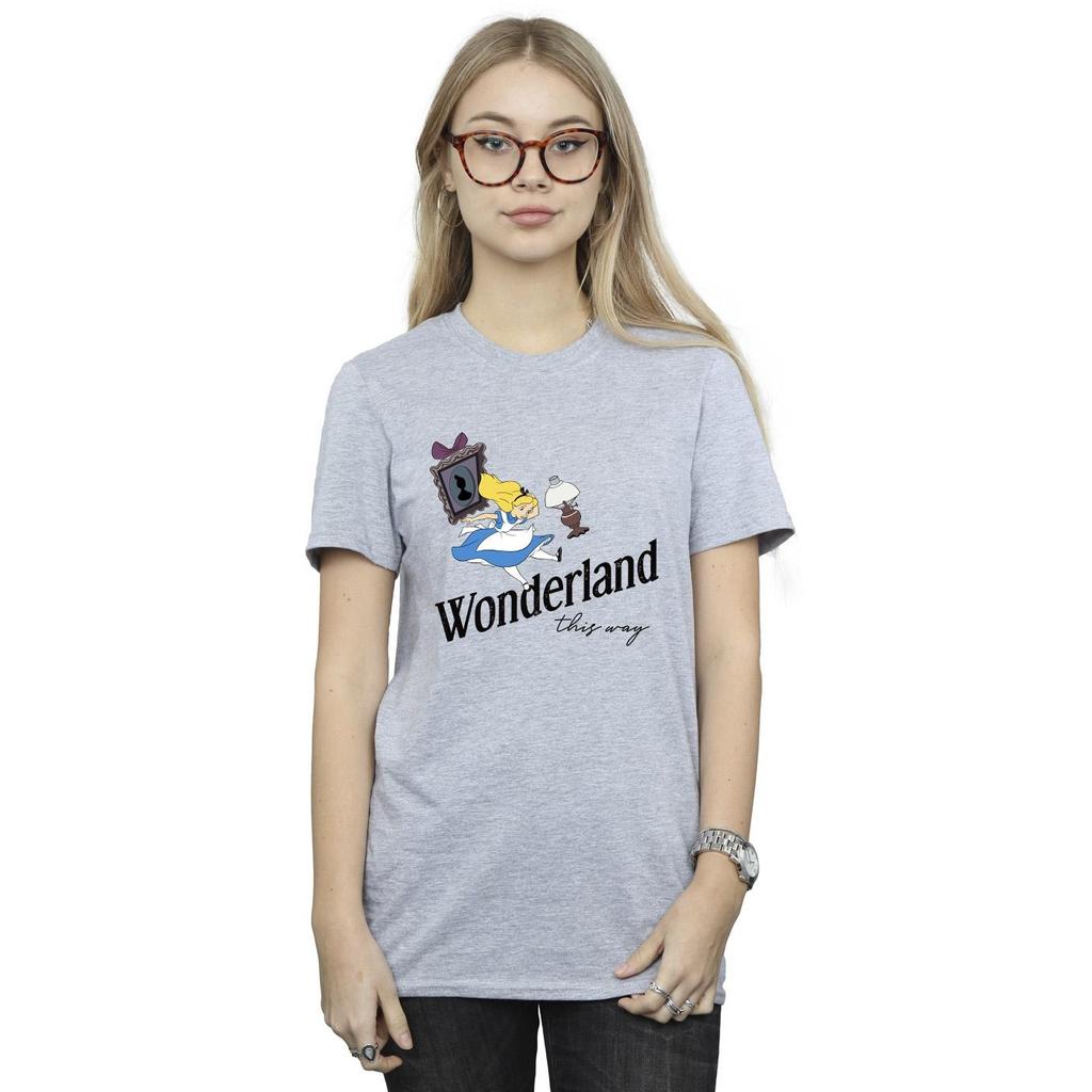 Disney Womens/Ladies Alice In Wonderland This Way Cotton Boyfriend T-Shirt