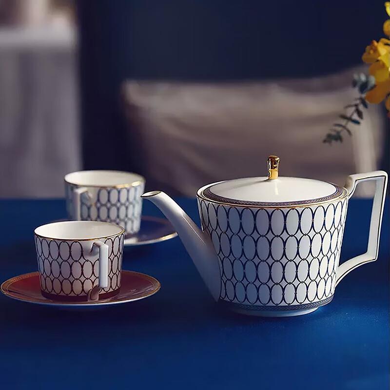 Wedgwood Golden Age Gilded Red & Midnight Blue Cup & Saucer Set