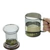 ZISIZ Glass Tea Infuser Mug with Bamboo Lid, 2-Pack
