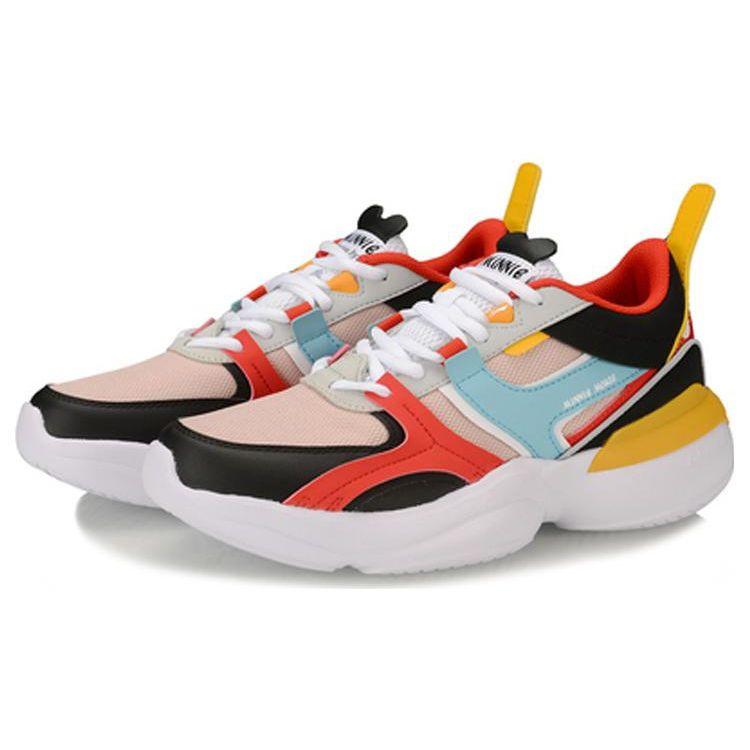 Li Ning Zheng Rong 92 Shock Absorbing Non-Slip Low-Top Casual Shoes Women sneaker Pink Black AGLP086-8
