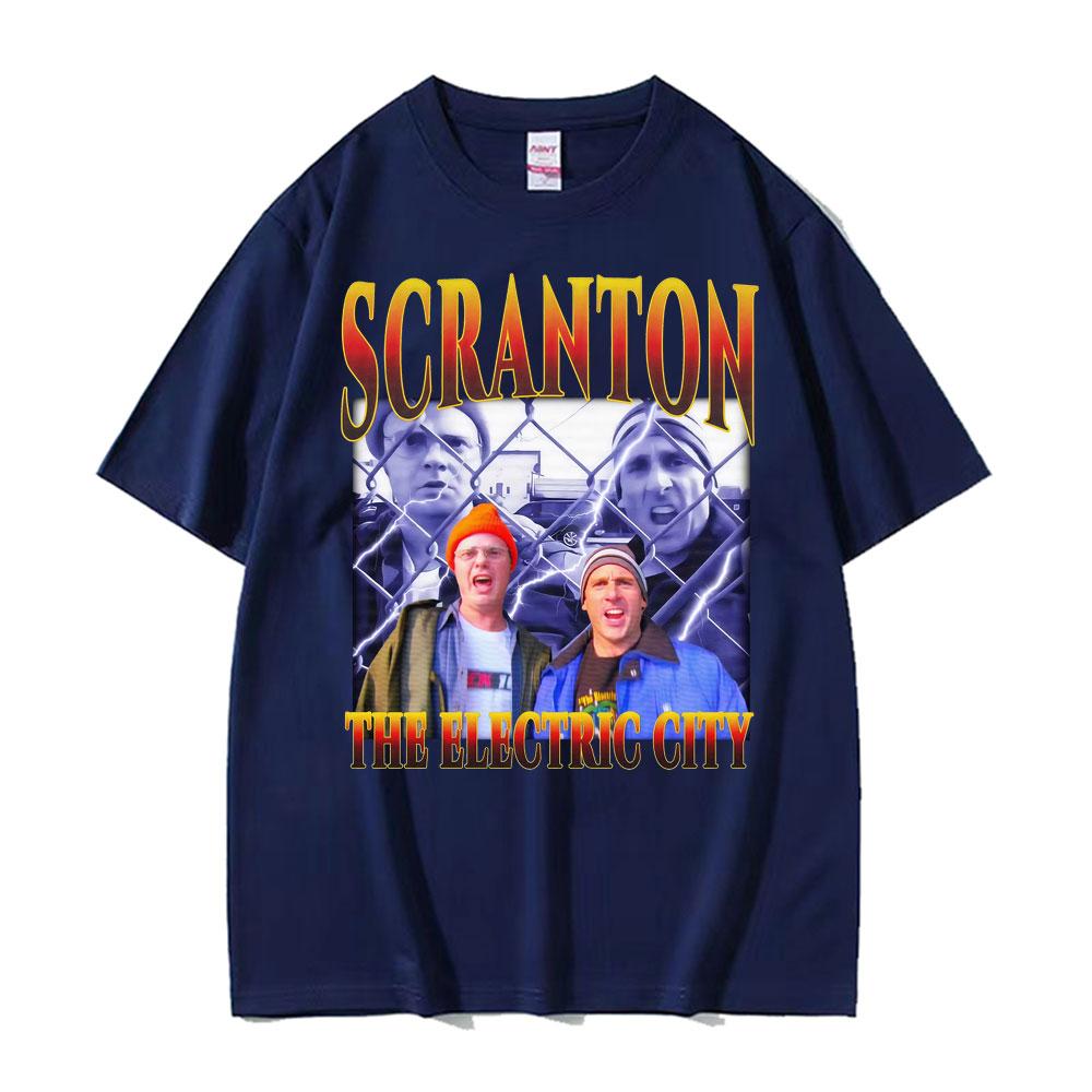 Funny Scranton The Electric City Retro 90s Movie Tshirt Summer Mens Luxury Fashion Tshirt Cotton Comfortable Casual Tshirt M