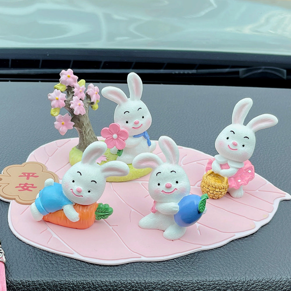 Car Cute Rabbit Ornaments Center Console Decoration Dashboard Ornaments Gifts for Woman Car Decor Auto Interior Accessories