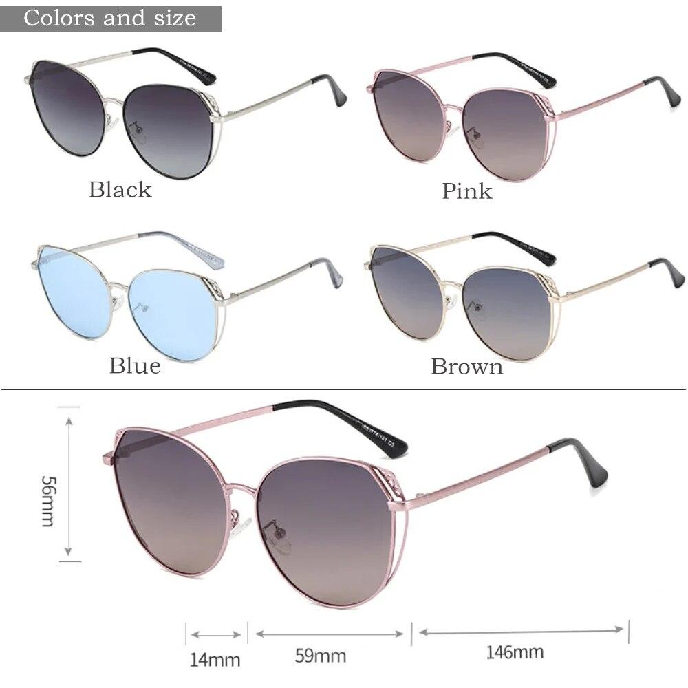 LMAOCLAN Polarized Sunglasses Women Ladies Sun Glasses Female Vintage  Oversized Eyewear UV400