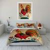 Colorful rooster with flowers. Bedding sets Duvet cover sets Duvet covers Pillowcases(1* Duvet Cover 2* Pillowcases without duvet insert)