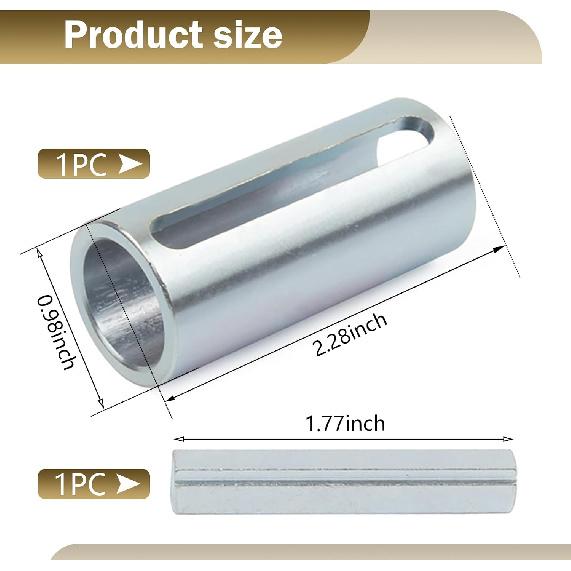 3/4" to 1" Shaft Adapter Pulley, Stainless Steel Crank Shaft Sleeve Adapter, W/Step Key Gas Engine Pulley Crank Shaft Sleeve Adapter Pulley Bore