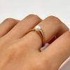 Stainless Steel Imitation Pearl Rings for Women Men Vintage Geometric Irregular Opening Rings Fashion Design Jewelry Accessories