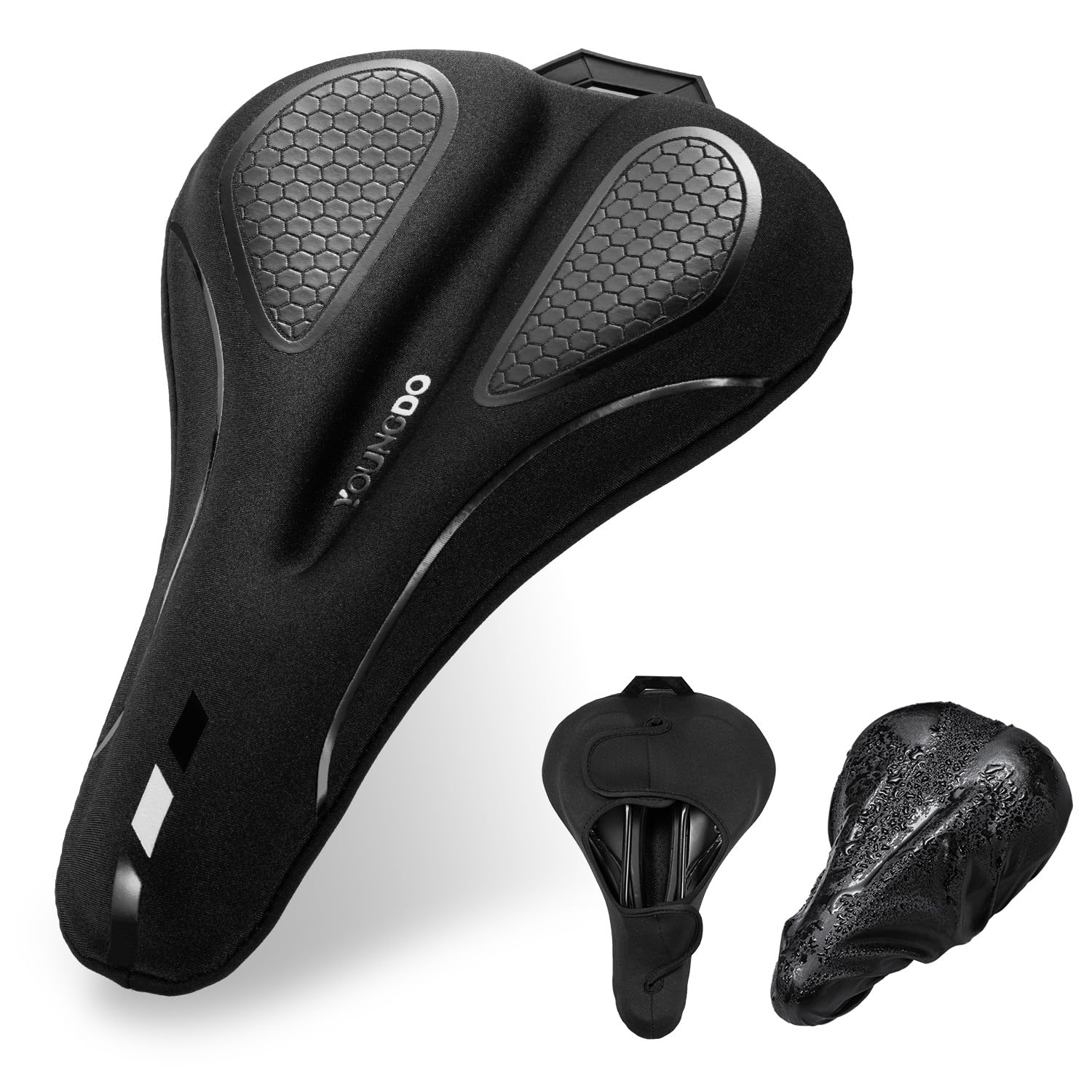 

YOUNGDO Bicycle Saddle Extra Thick Memory Foam Cushion with Waterproof Comfortable for Shock Easy Installation Cover, Cover, Buttocks, Absorption,