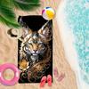 Black Lion White Tiger Stripe Water-Absorbent Quick-Drying Bathrobe Sports Shawl Towel Special Equipment and Supplies For Beach
