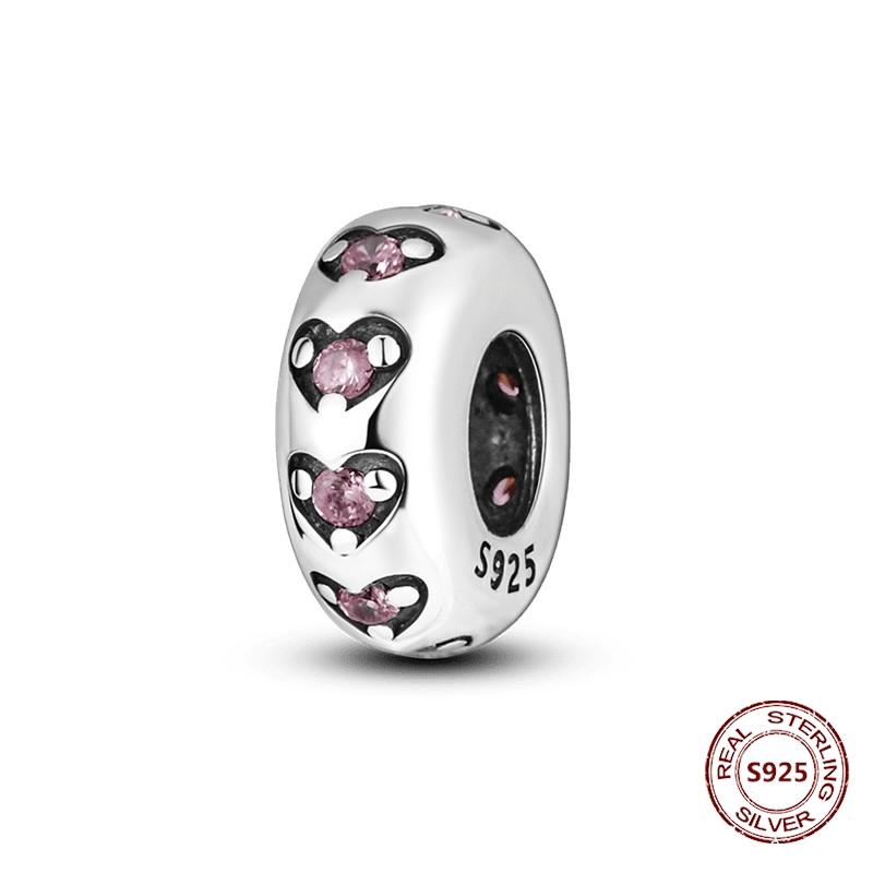 Retro Round Clip Charms Copper Original Zircon Cat Paw Love Forever Spacer Charm Stopper For Diy Jewelry Bracelet