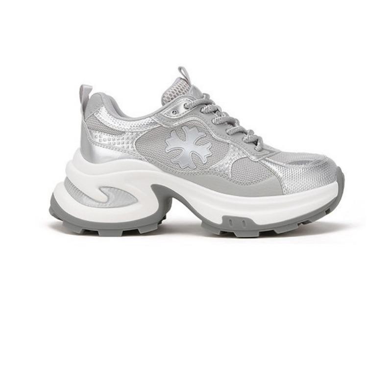 

Height increase 75 cross flower platform casual sneakers female dad shoes running shoes 40 срібний