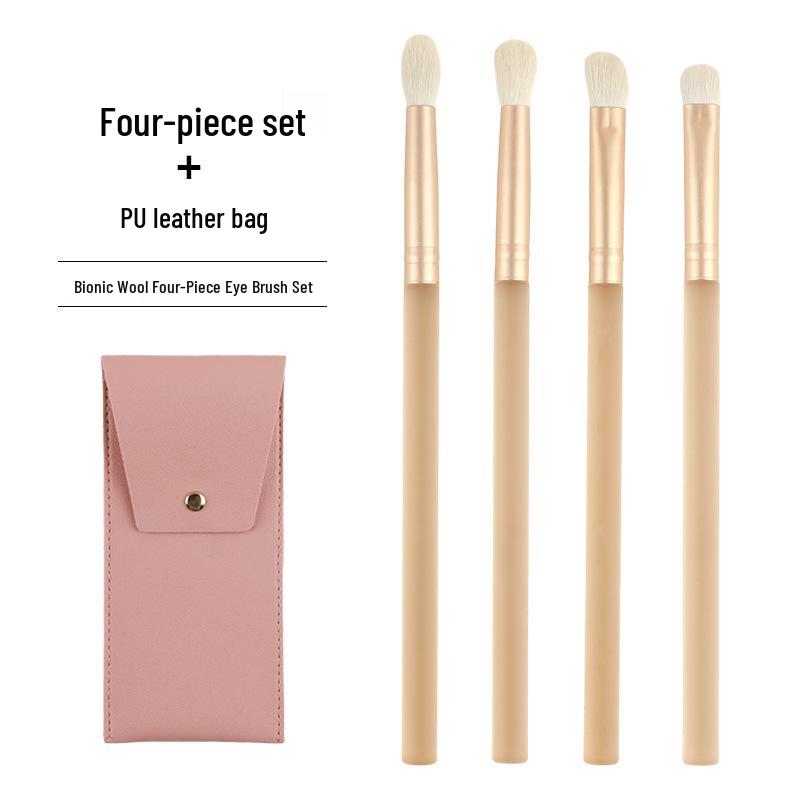 Bioniskt Ull Ögonskuggs- & Nässkuggspenselset - Ögonmakeup & Blendingverktyg