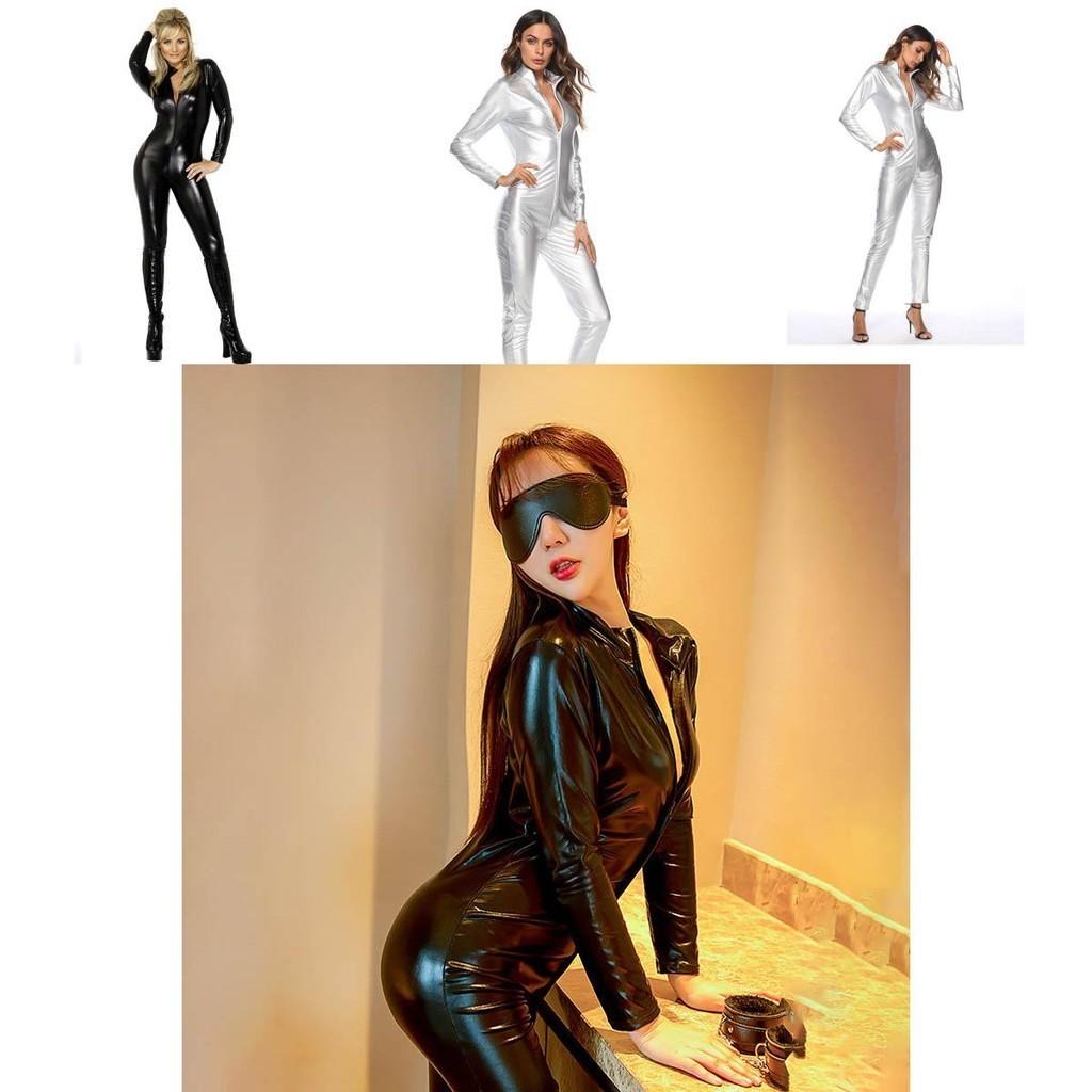 Metallic Sexy Catsuit Stretch Bodysuit With Soft And Comfortable Fabric For Women