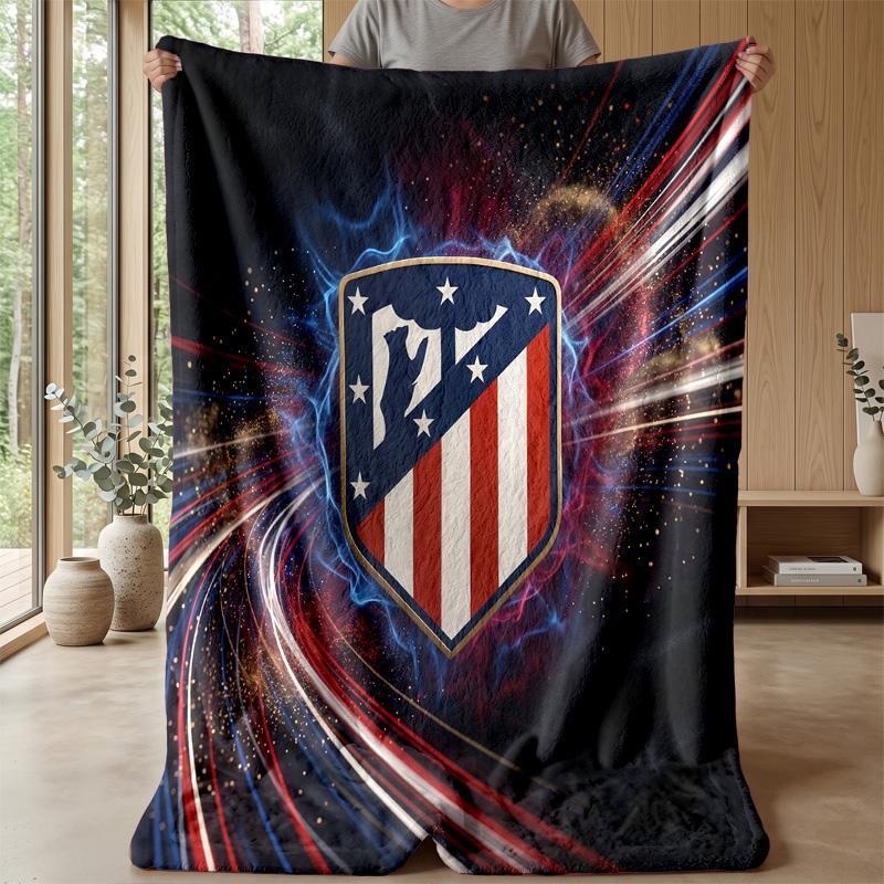 Atletico Madrid Theme blanket Soft Flannel Blanket Plush Throw Blanket Cozy Sofa Bed Blanket for Home Decor
