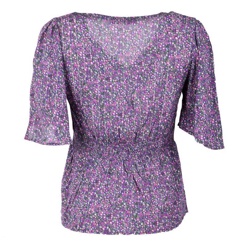 Purple Floral Blouse with Flutter Sleeves Woman LA PETITE ETOILE