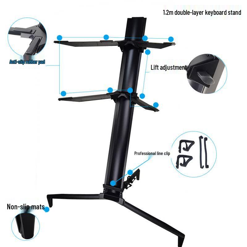 Aircraft-Style Double-Layer Electronic Piano Stand