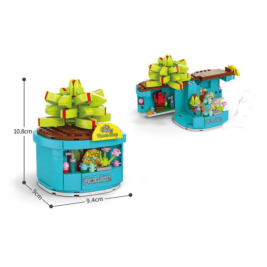 8 Style Mini Street View City Architecture Building Blocks Snack Store Shop House Model Bricks Puzzle Castle Toys for Children