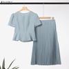 ZANZEA Women Short Sleeve Blouse and Skirts Summer Two Piece Suit Sets