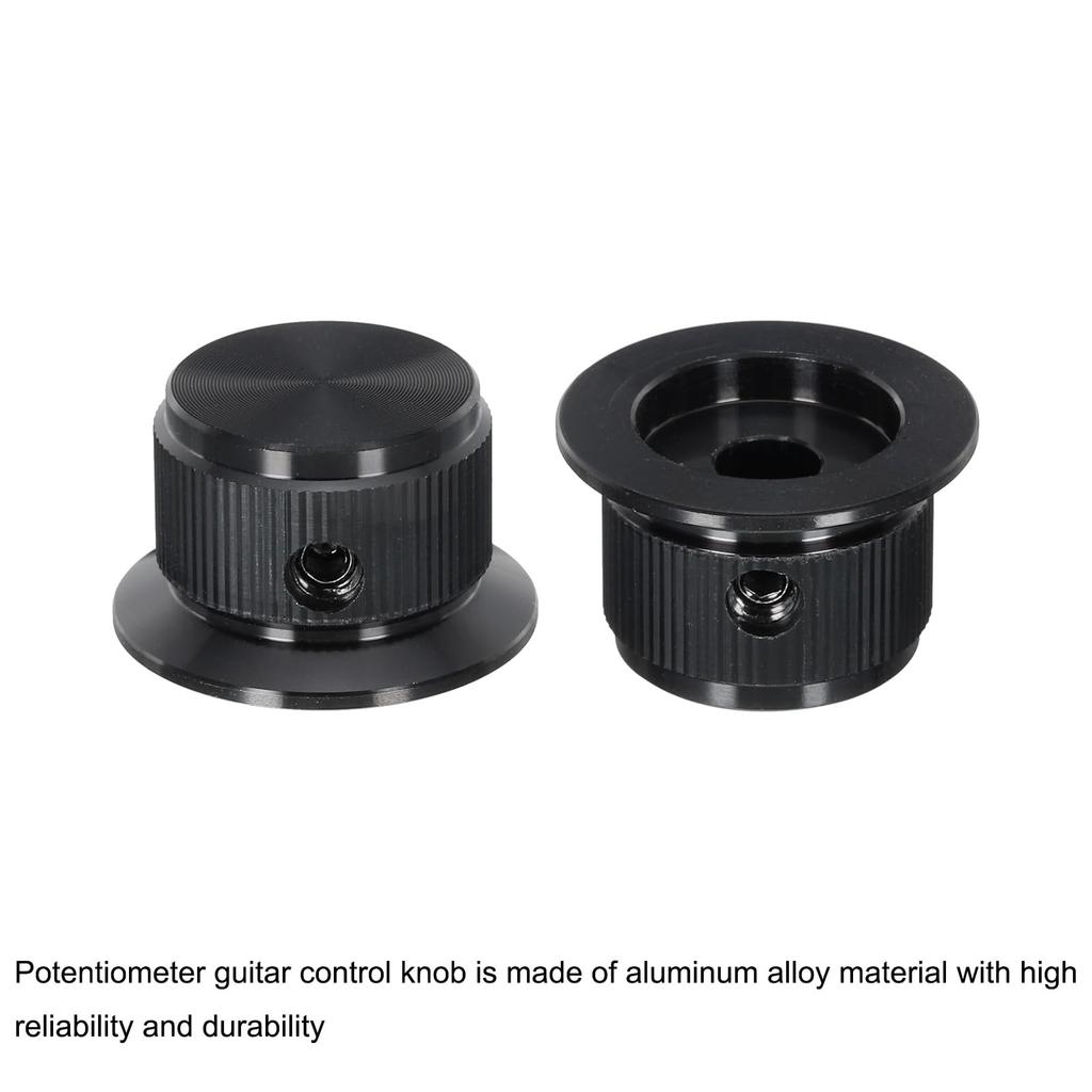 Uxcell Potentiometerknopf, Aluminium-Gitarren-Bedienknopf mit 1 Schaft zum Lösen für Gitarren-/Bass-Audio-Leistungsverstärker, Lautstärkeregelung, 24 mm Durchmesser